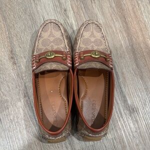 Coach Tan and Brown Slip-On Loafers for Men